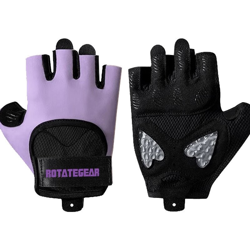 Rotategear แบดมินตันเบสบอลกลางแจ้งเทนนิสกอล์ฟกีฬาฟิตเนสถุงมือหญิงครึ่งนิ้วระบายอากาศการฝึกอบรม