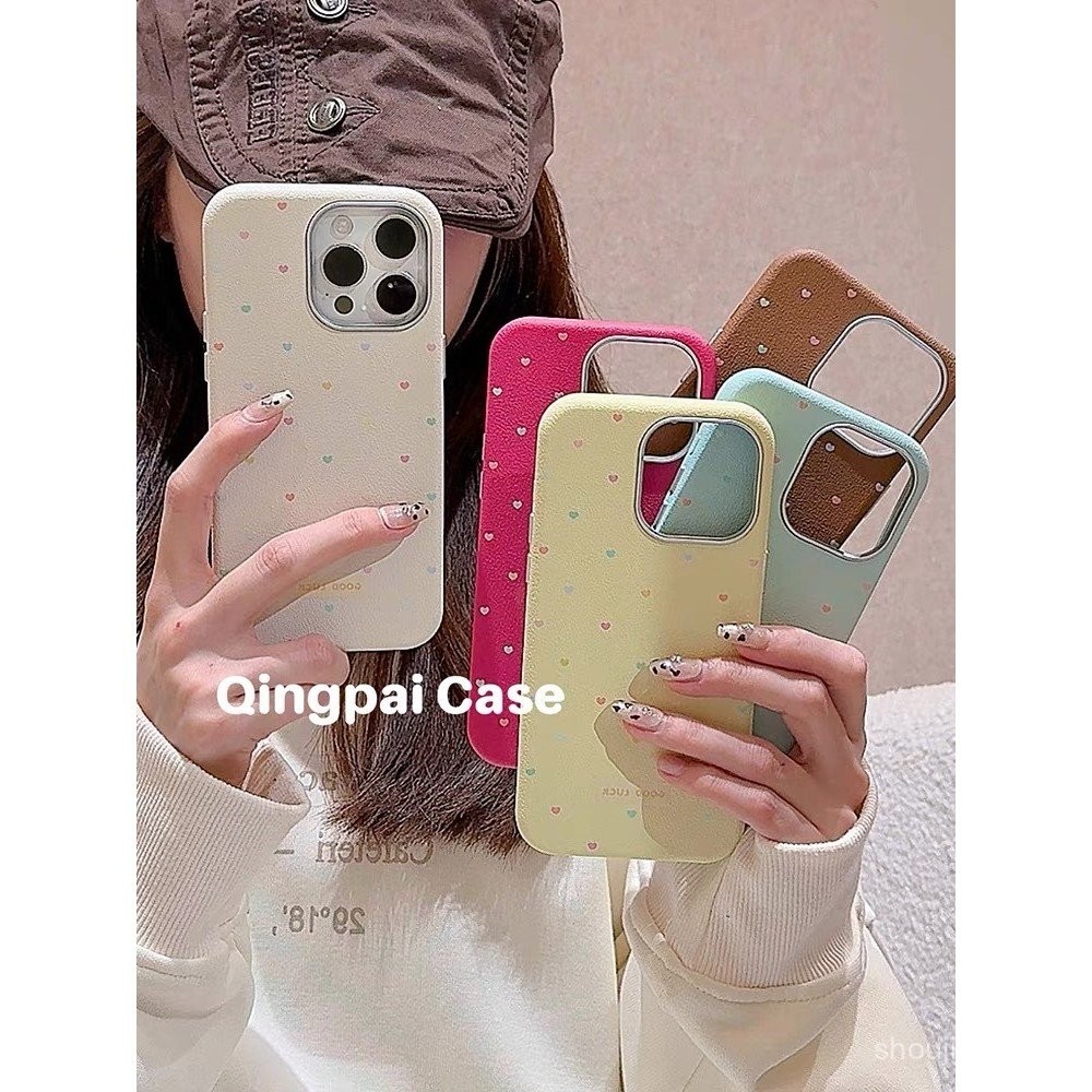 Ins สีรักเล็กๆน้อยๆเคสโทรศัพท์มือถือสำหรับ Apple 15/16PROMAX iphone14รุ่นใหม่13หนังชุบ urnp