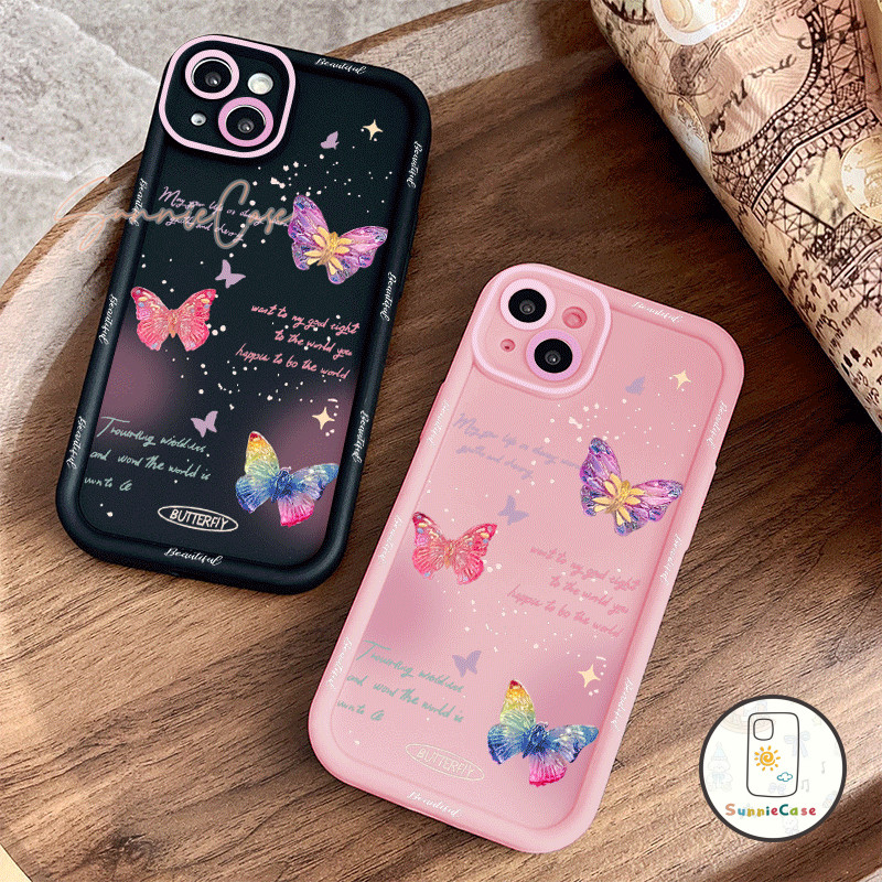 เคสไอโฟน 13 โครมา ผีเสื้อ  สำหรับ เคส IPhone 11 13 16 15 12 14 Pro Max XS X XR 7Plus Max  7 8 15 6 6S Plus SE 2020  เคส