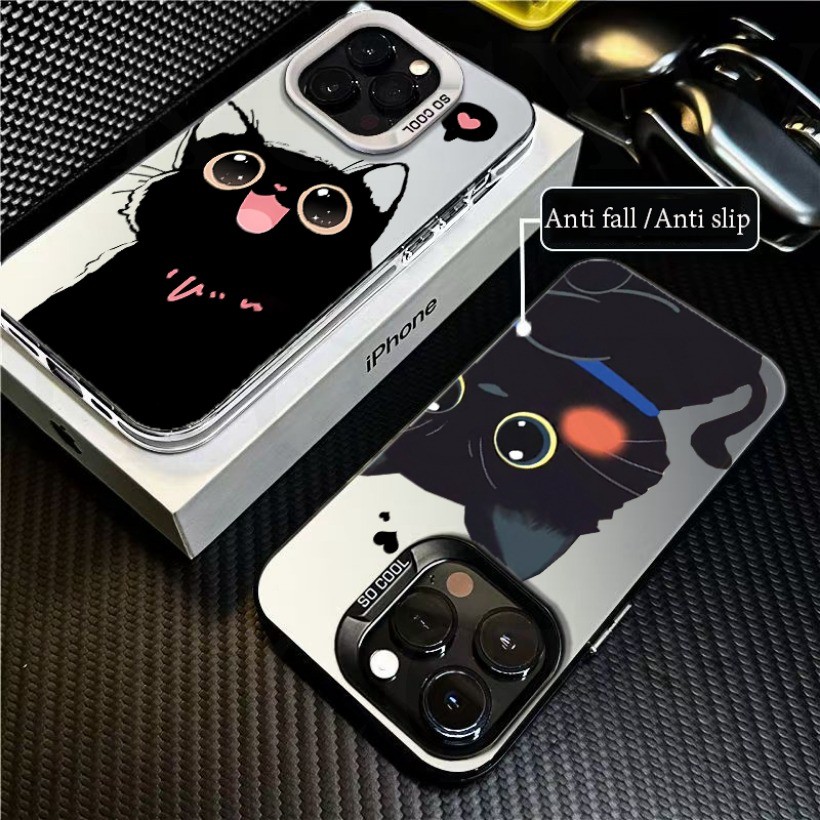 น่ารักแมวดํารูปแบบ IMD เคสโทรศัพท์สําหรับ Realme หมายเหตุ 50 5 5i 5s 6i GT 6T Neo 2T 6 SE GT5 Pro C6