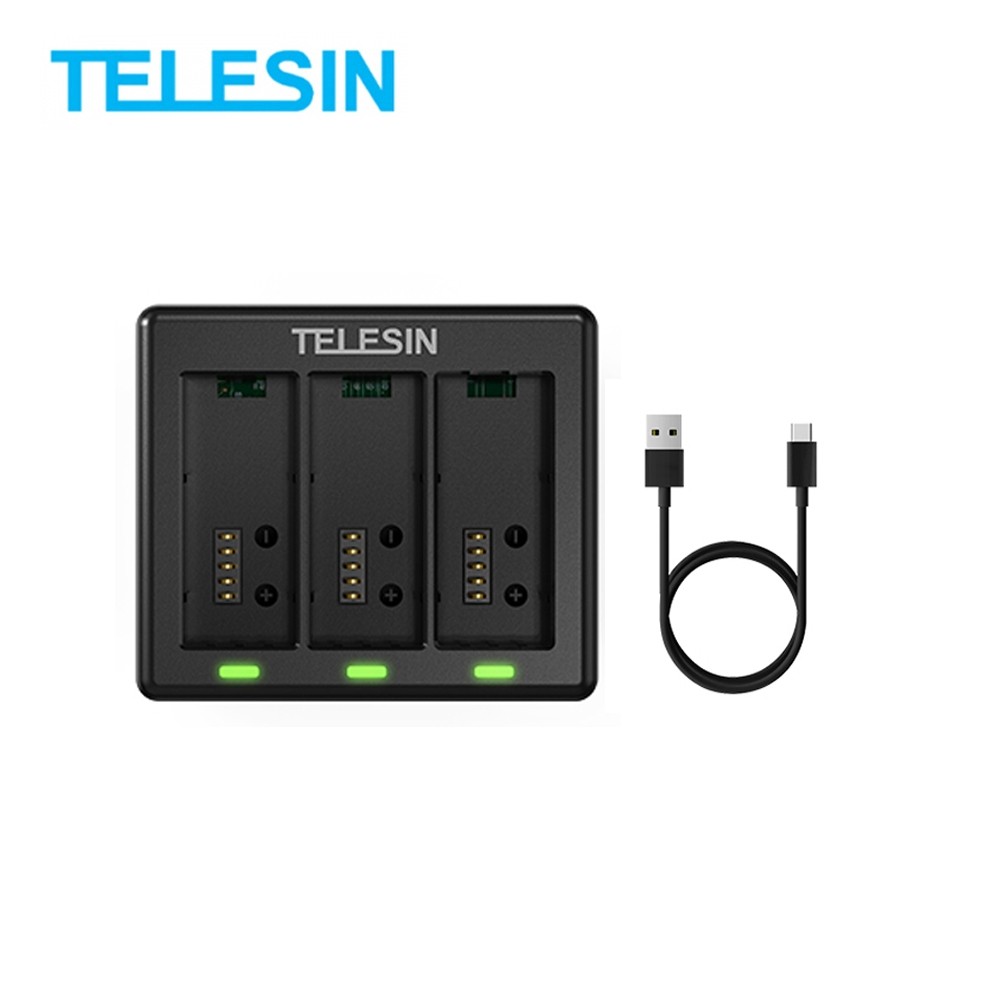 GoPro 13 Telesin 3 Channel Charger แท่นชาร์จ ที่ชาร์จ มีไฟแสดงสถานะ ประกัน 1 ปี อุปกรณ์เสริมโกโปร By Aquapro