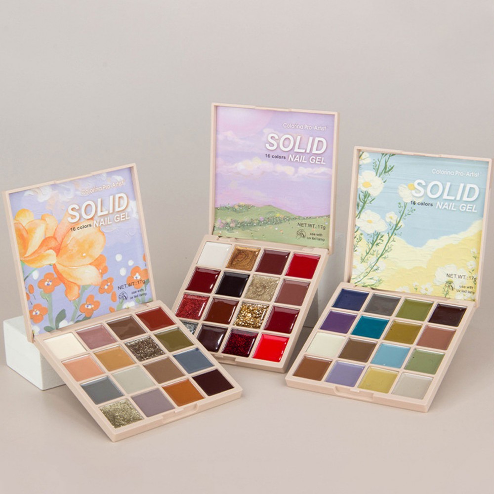 ชุดยาทาเล็บเจล 16 สี – จานสีเจลแข็งสําหรับเพ้นท์เล็บ ทําเอง เล็บคุณภาพร้านทําเล็บที่บ้านดีไซน์ใช้งานง่ายและทนทาน
