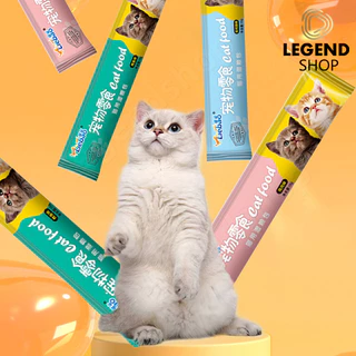 สามรสชาติ ขนมแมวเลีย 50/100 ซอง อาหารแมว cat ขนมโปรดของแมว กินได้ทั้งแมวโตและลูกแมว