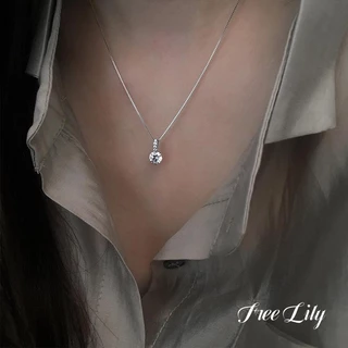 free Lily สร้อยคอแบรนด์ สร้อยคอไม่ลอกไม่ดำของแท้ สร้อยเพชรหรู สร้อยแฟชั่น สร้อยสแตนเลส สร้อยคอเท่ๆ สร้อยคอพร้อมจี้เรียบ