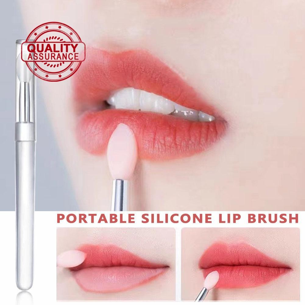 เครื่องมือแต่งหน้าแปรงริมฝีปากซิลิโคนแบบพกพา E7n6