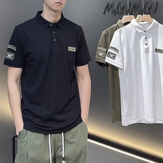 M＆M เสื้อโปโลผู้ชาย เสื้อมีสไตล์ การออกแบบฉลาก ธุรกิจสไตล์ผู…