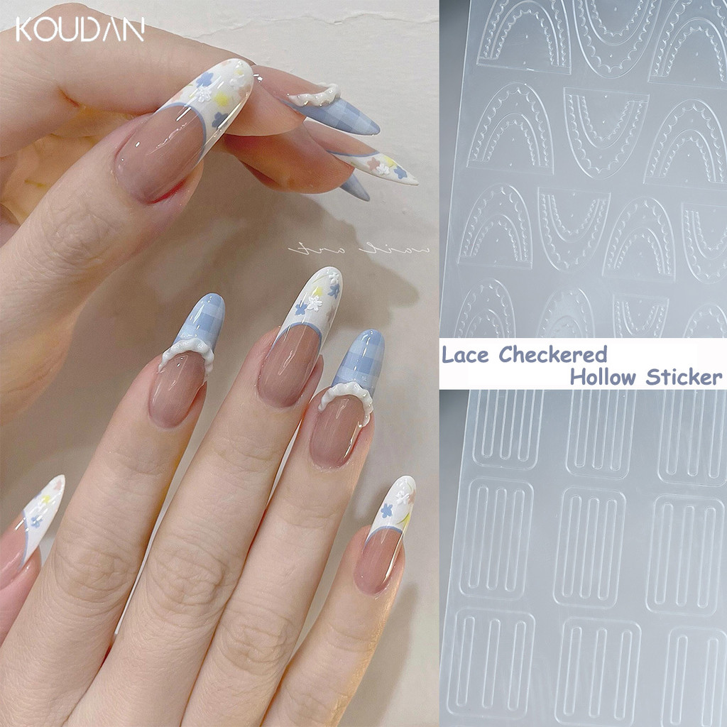 สติกเกอร์เล็บเล็บเล็บตกแต่งเล็บdecals Transfers Hollowแม่แบบสติกเกอร์ลูกไม้ฝรั่งเศสKOUDAN