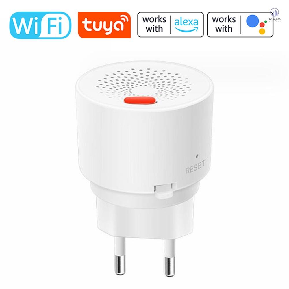 Tuya WiFi สัญญาณเตือนก๊าซธรรมชาติ Plug-in เครื่องตรวจจับก๊าซ Combustible APP ควบคุมสนับสนุน Flammable Gas/ Methane/Propan/Butate/LPG/LNG ตรวจจับสําหรับ Home RV Camper