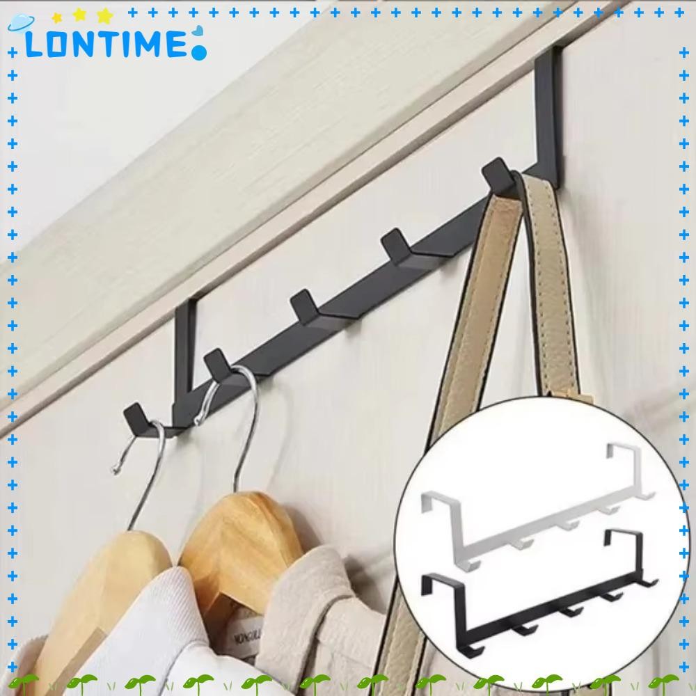 Lontime ตะขอแขวนประตู, Universal No Punch Home Storage Rack, 5-Link Traceless มัลติฟังก์ชั่นตะขอประตู