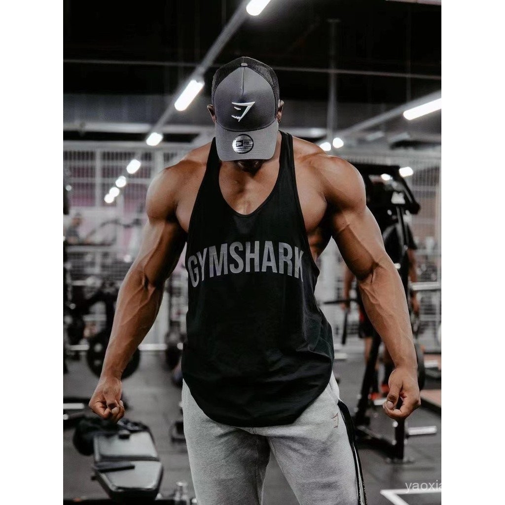 ท็อปแขนกุด Gymshark Power ผ้าฝ้ายยืดหยุ่นสำหรับกีฬาฟิตเนสและฝึกความแข็งแกร่งสำหรับผู้ชาย