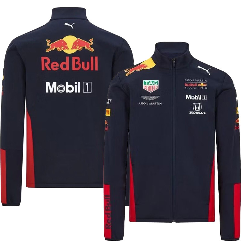 2025 ชุดแข่ง F1 ใหม่ล่าสุด + Red Bull Team F1 Softshell Jacket + เสื้อเชิ้ตแขนยาวผู้ชายและผู้หญิงฤดู