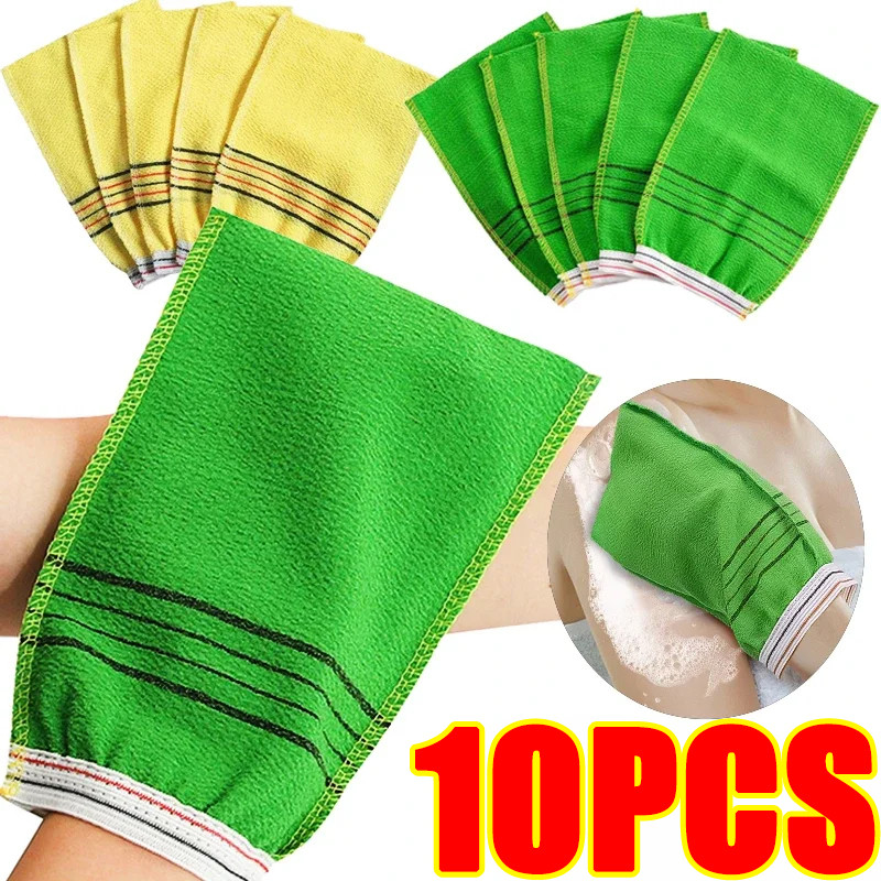Exfoliating Washcloth Mitt ถุงมืออาบน้ําขัดผิวผ้าขนหนูขัดผิวทําความสะอาด Peeling SPA โฟมอาบน้ํานวดตัว