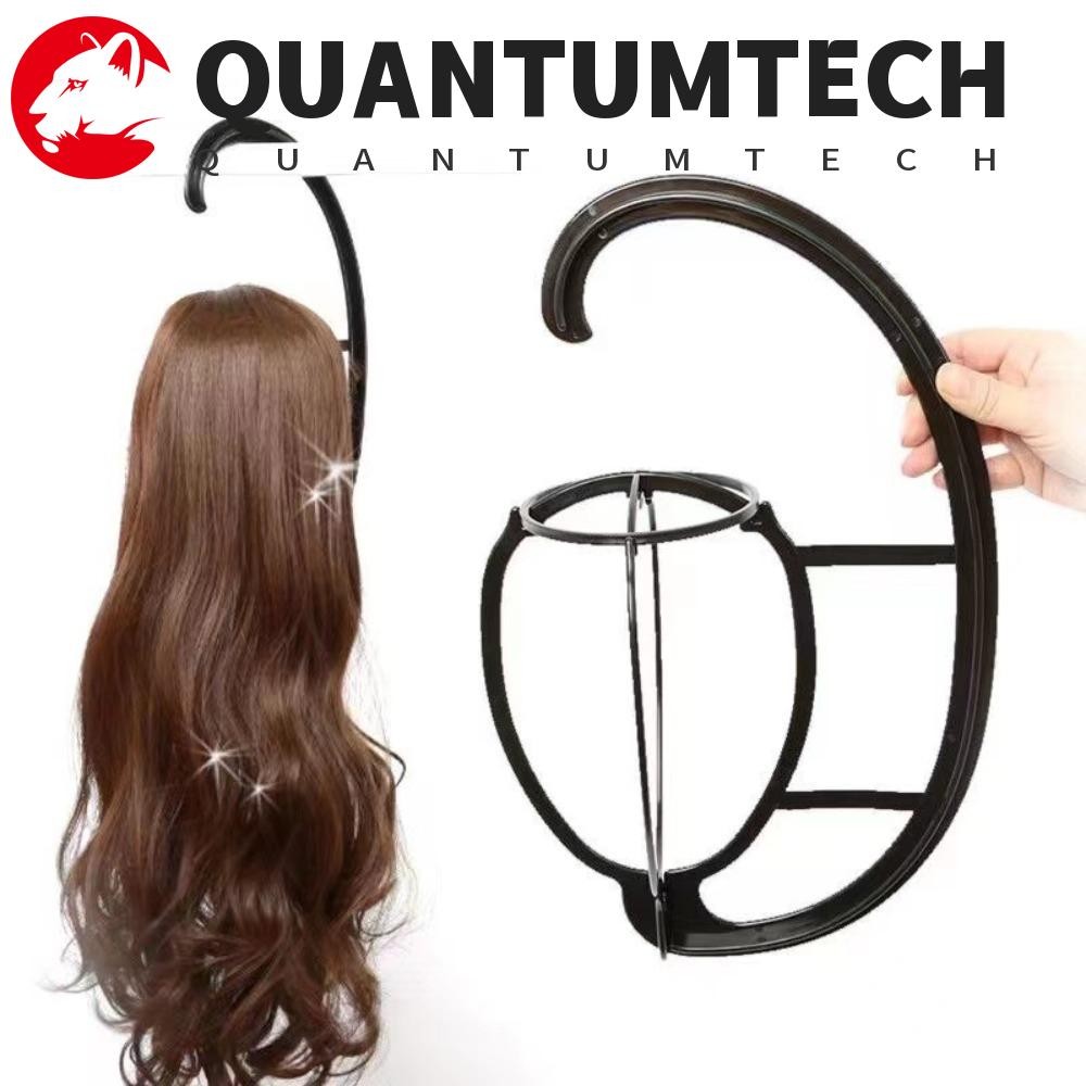 Quantumtech ขาตั้งแขวนวิกผม สีดํา สีชมพู แบบพกพา ที่เป่าวิกผม ทนทาน สําหรับหลายวิกผม