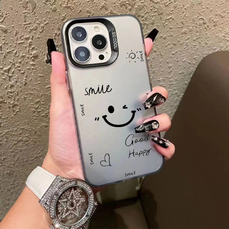 🔥ส่งจากไทย🔥รอยยิ้มสร้างสรรค์ไล่ระดับสี เคส IPhone 15 11 13 14 16Pro Max XR พสัส13 12 Pro 7 8 Plus X Xs Max Hard Case