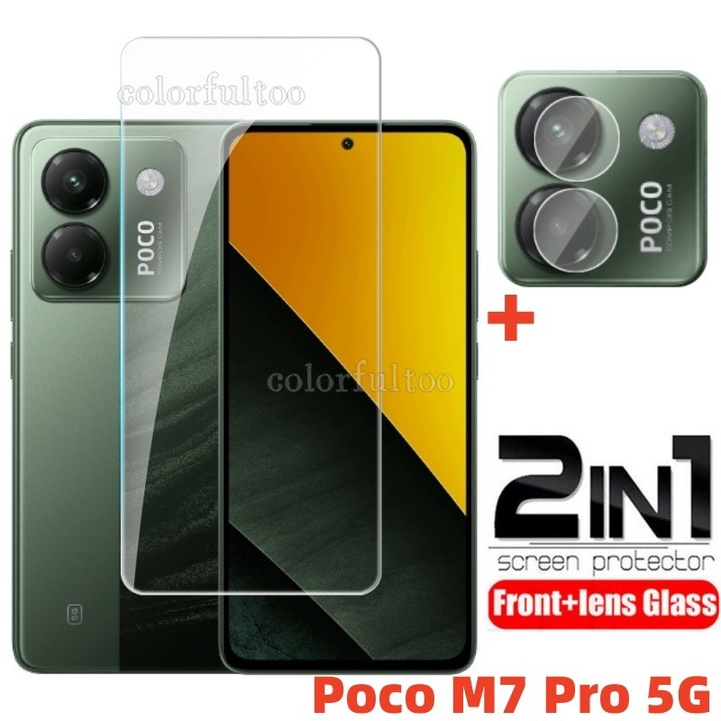 Poco M7Pro 5G 2025 2in1 แก้วป้องกันฟิล์มสําหรับ Xiaomi Poco M7 Pro M 7 PocoM7Pro 4 4G 5G 9H HD โทรศั