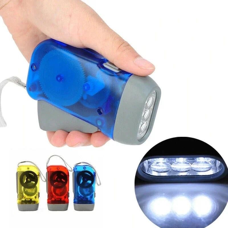 3 LED มือกด Dynamo Crank Power Wind Up ไฟฉายไฟฉาย Hand Press Crank Camping โคมไฟสําหรับบ้านกลางแจ้ง