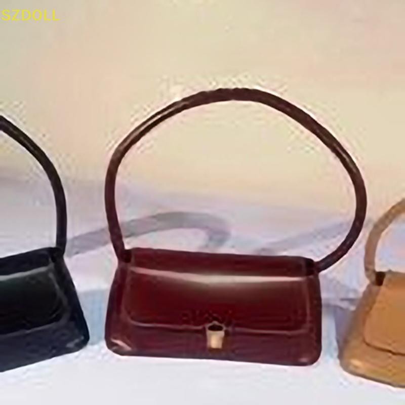 [cxSZDOLLA] Women Retro Tote Bagอินเทรนด์VINTAGE Underarm Bag Portable Casual PU Leather Solid Color Simple Handle Handbags Shoulder Bag DOM
