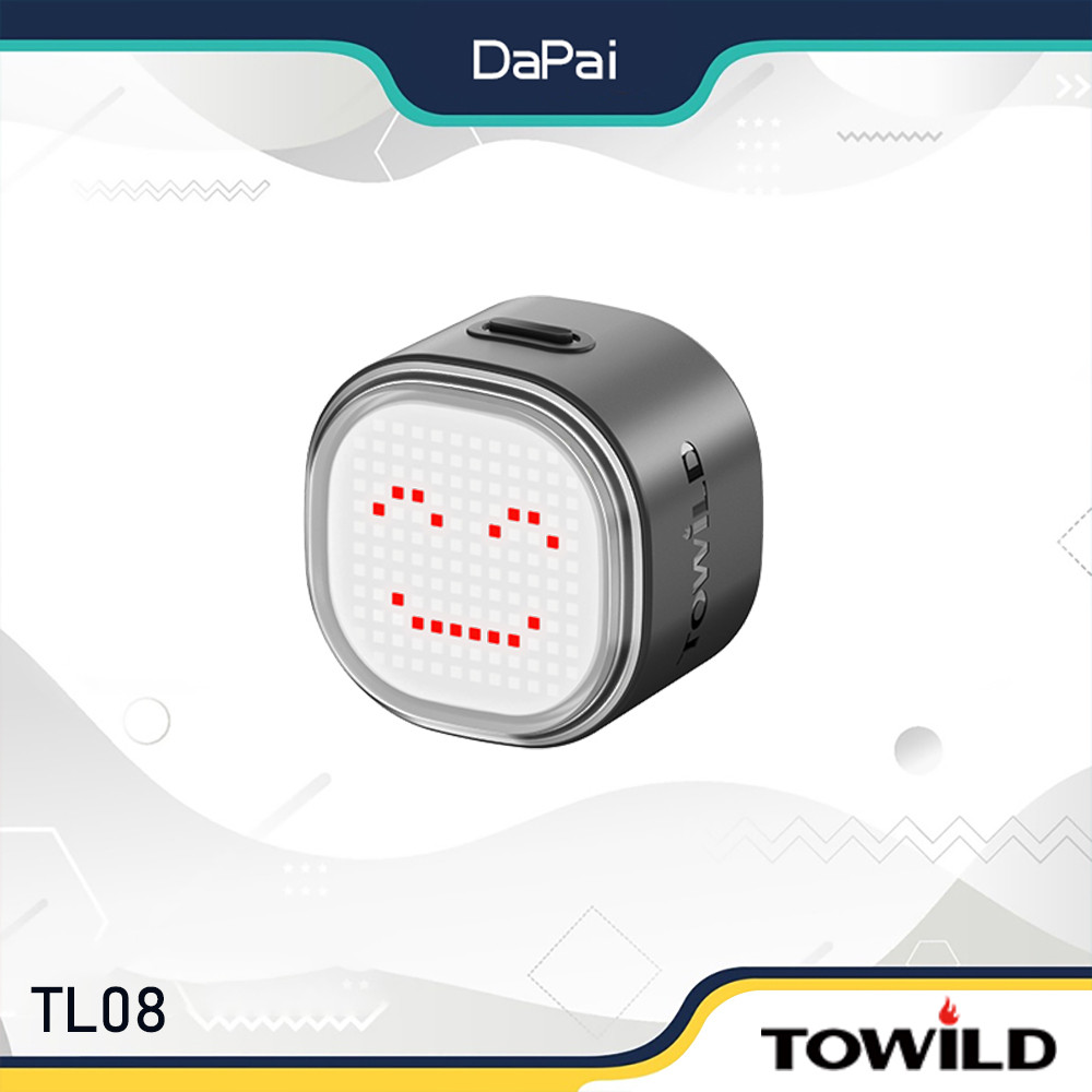 TOWILD TL08 ไฟท้ายจักรยานขี่กลางคืนการตรวจจับเบรกอัจฉริยะไฟเตือนการแสดงออกแสงแบบกําหนดเอง