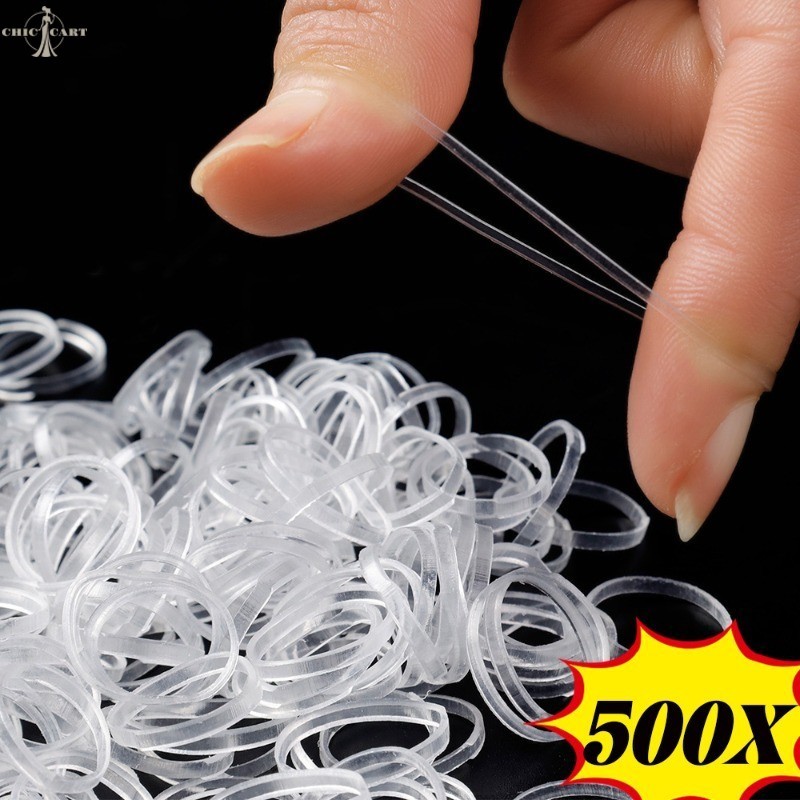 [FSA]500 ชิ้นยางรัดโปร่งใส/จัดแต่งทรงผมงานแต่งงาน Headwear พิเศษผม LoopChildrens ขนาดเล็ก Braid Headrope/ผู้ชายและผู้หญิง Tie Their เชือกผม