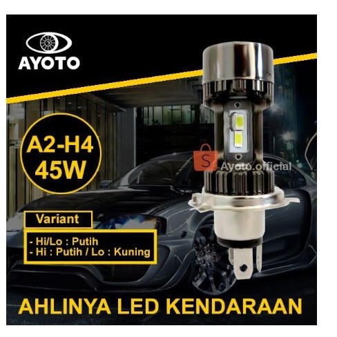 AYOTO A2-H4 ไฟ LED รถยนต์รถจักรยานยนต์สีขาวและสีเหลือง PNP 45 วัตต์ - A2-H4 PK