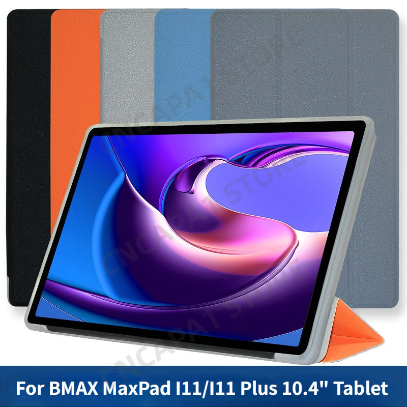 Tri-Folding Stand Funda สําหรับ BMAX MaxPad I11 Plus กรณี 10.4 "T616 T618 แท็บเล็ตพีซี Folio PU ฝาครอบ Soft TPU กลับ Shell