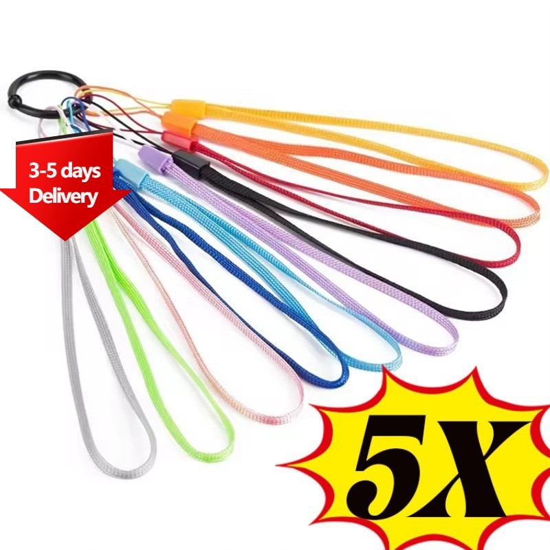 [3-5 วันมาถึง]เชือกคล้องอุปกรณ์ดิจิตอล 5 ชิ้นสําหรับโทรศัพท์/กล้อง/MP4 | สายคล้องคอไนล่อนนุ่มแบบโลหะ