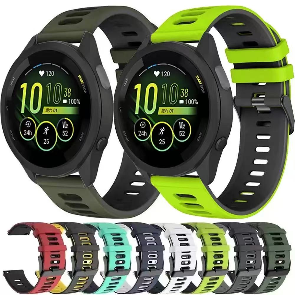 สายนาฬิกาgarmin55/265/245/255/165/645/245music/vivoactive5/venu3/venu2สายนาฬิกา20mm22mmสองสีล็อคดำ