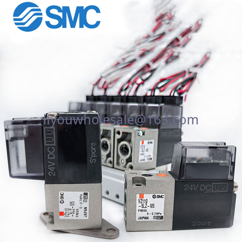 นําเข้า SMC Solenoid วาล์ว VZ110-5LZ-M5 VZ110-5G-M5 VZ1120-5G-5MOZ-M5-Q-F