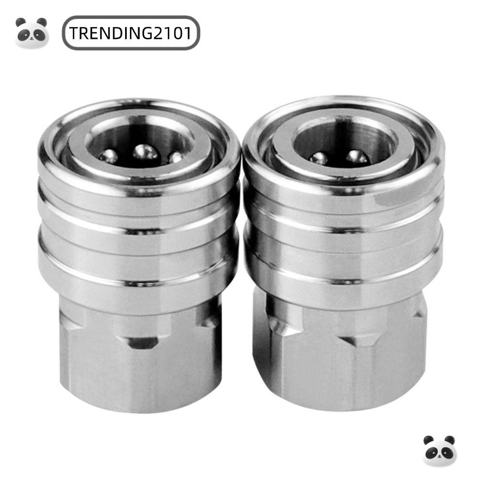 TRENDING2101 ขั้วต่อเครื่องซักผ้าแรงดันสูง, สแตนเลส 1/4 นิ้ว 1/4 นิ้วขั้วต่อ Couplers อุปกรณ์, quick Releases Silver Coupler Adaptor สําหรับ 1/4 quick release connector