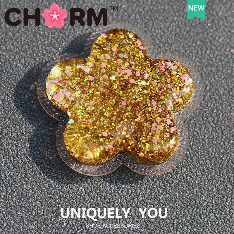JIBBITZ Crocs charms ตัวติดรองเท้า Glitter หัวใจดาว ตัวติดรองเท้า Crocs