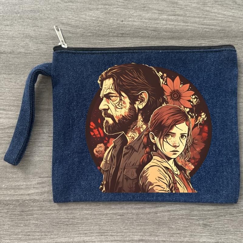 I Love Ellie Williams ผู้หญิงผ้าใบ Denim กระเป๋าเครื่องสําอางพิมพ์ผู้หญิงซิป Sundries Storage กระเป๋