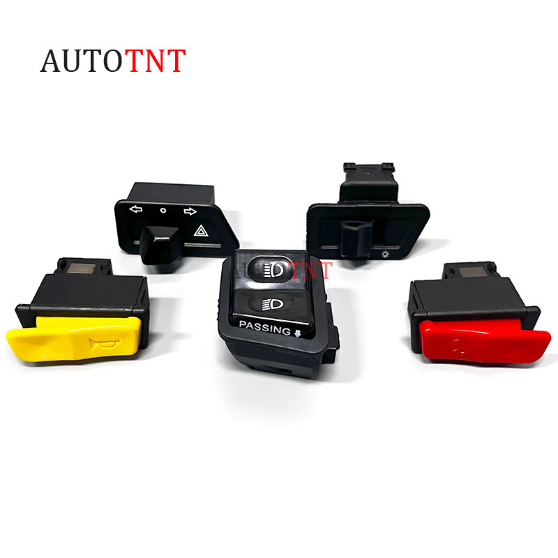 5pcs หัวแตรไฟเลี้ยวอันตราย Starter ปุ่มสลับปุ่มสวิทช์สําหรับ SYM JET SR 125 Shark 150cc