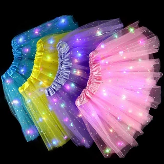 ✨COD👗👗TUTU กระโปรงมีไฟ LED SKIRT กระโปรงสีรุ้ง เด็ก/ผู้ใหญ่
