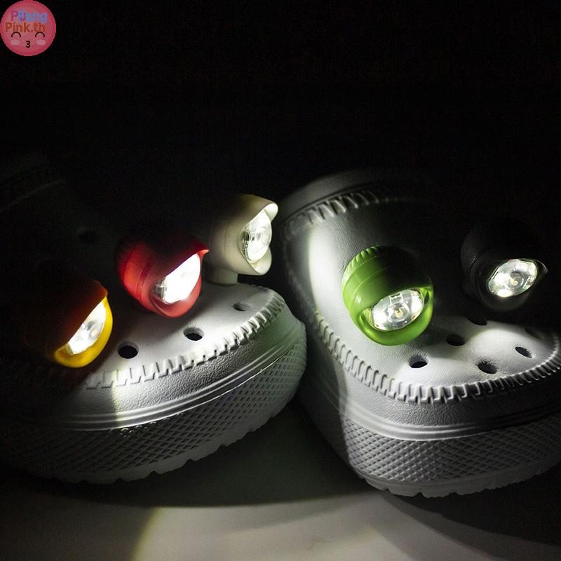 Puinkk รองเท้ากันน้ํากลางแจ้ง Camping Crocs Ch ผู้ใหญ่เด็กรองเท้าตกแต่ง Jibbitz ไฟหน้าสําหรับ Crocs อุปกรณ์เสริม TH