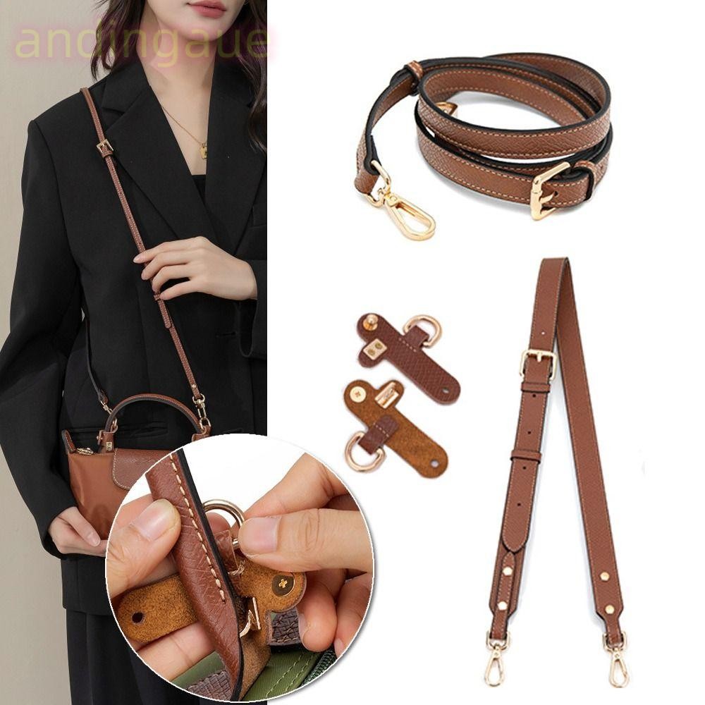 LONGCHAMP อันดา สายหนังแท้, หัวเข็มขัดแปลงร่างแบบไม่มีหมัด, หัวเข็มขัดแขวนแปลงสายคล้องไหล่สําหรับ ลองแชมป์