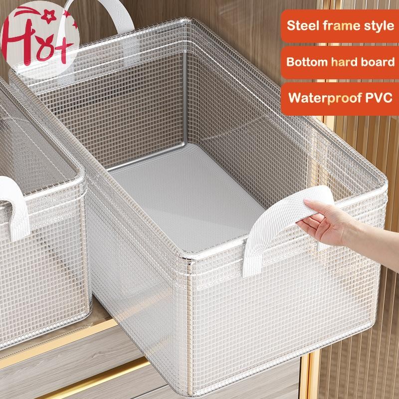 Ge Home Closet เสื้อผ้า Organizer กางเกงกางเกงกล่องเก็บโปร่งใสขนาดใหญ่-ความจุเสื้อผ้า Layered Finishing กล่องสแควร์