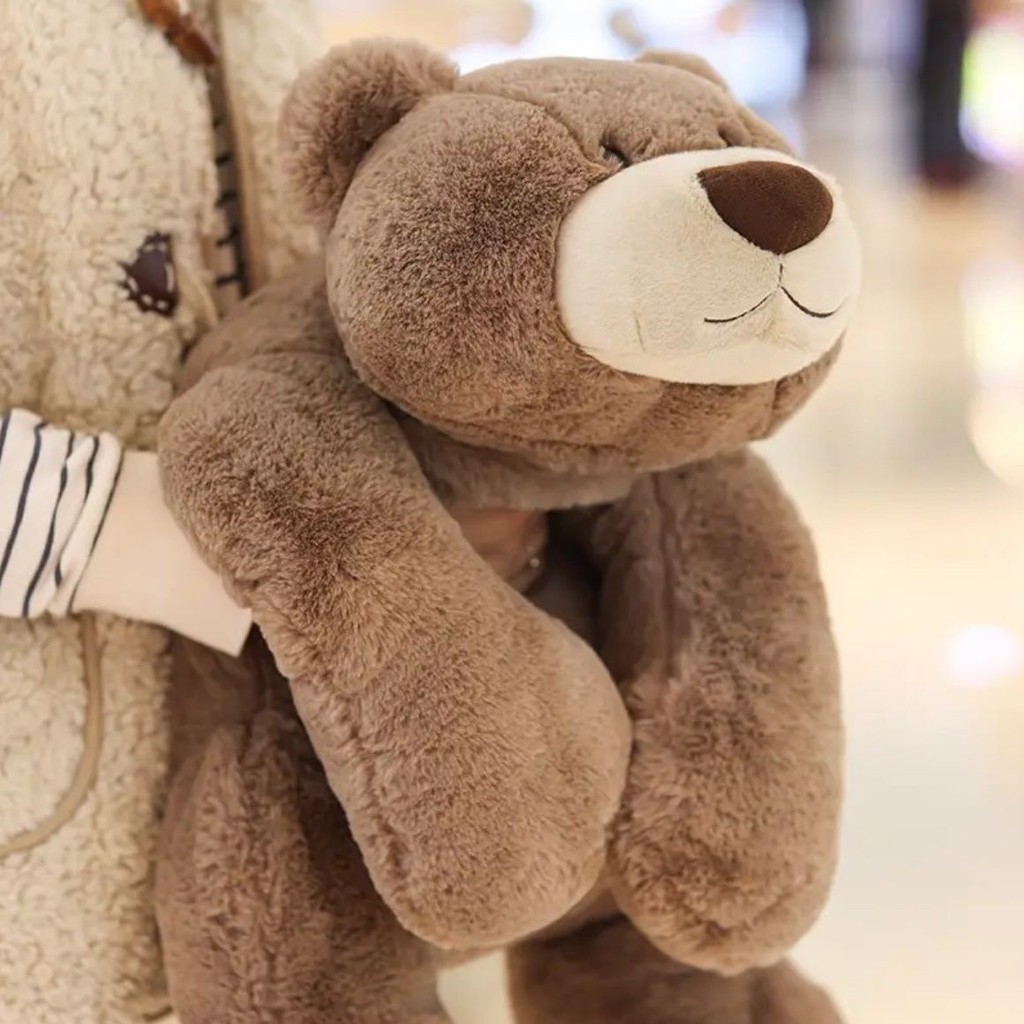 ตุ๊กตาหมีสีน้ําตาลน่ารัก หมอนนอนบนเตียง ของขวัญวันเกิดสําหรับสาวๆ
