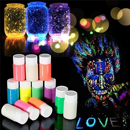 [FR] Body Makeup Luminous Painting Pigment Stage Party Glow in Dark Paint Powder