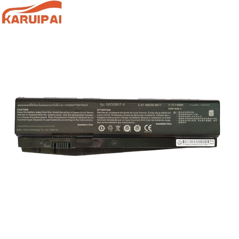 ✿แบตเตอรี่แล็ปท็อป N850BAT-6สำหรับ N850 n850hc n850kj n870hc n870hk1 n850hj1 n850hk1 n850hn