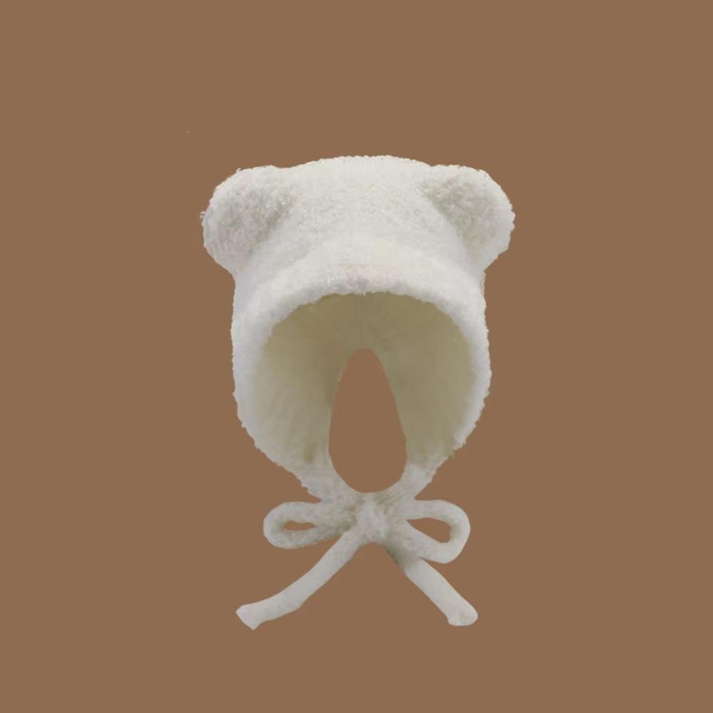 Emilee หมีหูหมวกขนสัตว์,ป้องกันหู Y2k ถักหมวก Bomber, Warm Lace up พร้อมเชือก Beanies หมวก ราคา ถูกที่สุด ดีลบีเคเค แกลเลอรีภาพที่ 4