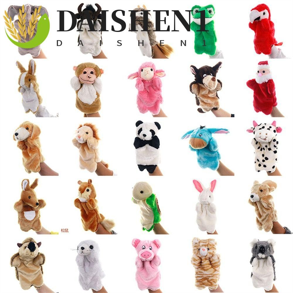 Daishen1 ตุ๊กตาหุ่นมือ รูปแพนด้า กระต่าย ของเล่นเสริมการเรียนรู้เด็ก