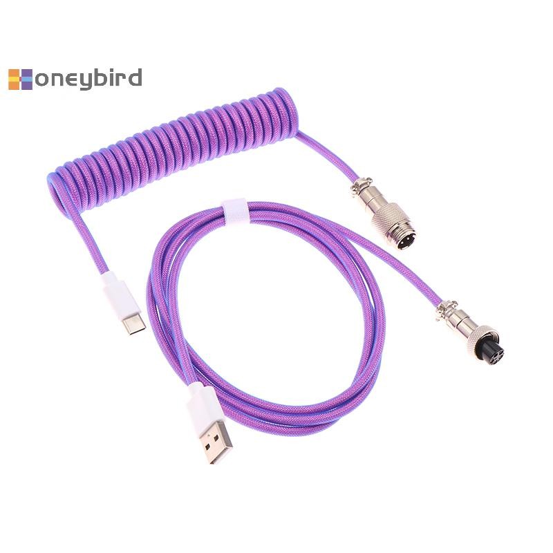 Honeybird คีย์บอร์ด Coiled สายประเภท C พอร์ต USB สายไฟคีย์บอร์ด Aviator คอมพิวเตอร์เดสก์ท็อปการบิน Connector Nice