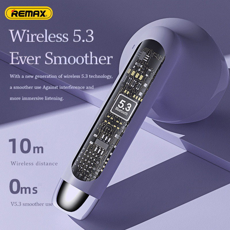 REMAX TWS-19 หูฟังบลูทูธ Bluetooth 5.3 หูฟังสเตอริโอในหูแบบครึ่งตัวหูฟังไร้สาย หูฟังพร้อมกล่องชาร์จ