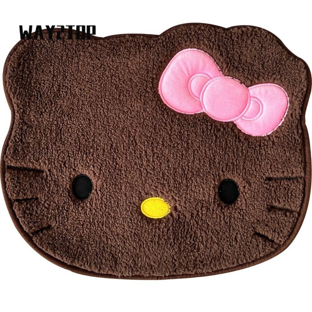 Way2top เสื่อ Hello Kitty, Sanrio Non Slip Car Cushion, Quick Drying Absorbent Room Decor พรมตุ๊กตาห้องนั่งเล่น