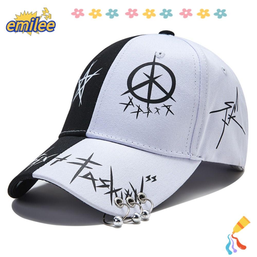 Emilee หมวกเบสบอลวินเทจ, Sun Protection Letter ปักตลก Trucker หมวก, UV ป้องกันหมวกปรับได้ฤดูใบไม้ผลิฤดูร้อนเบสบอลหมวกกลางแจ้ง