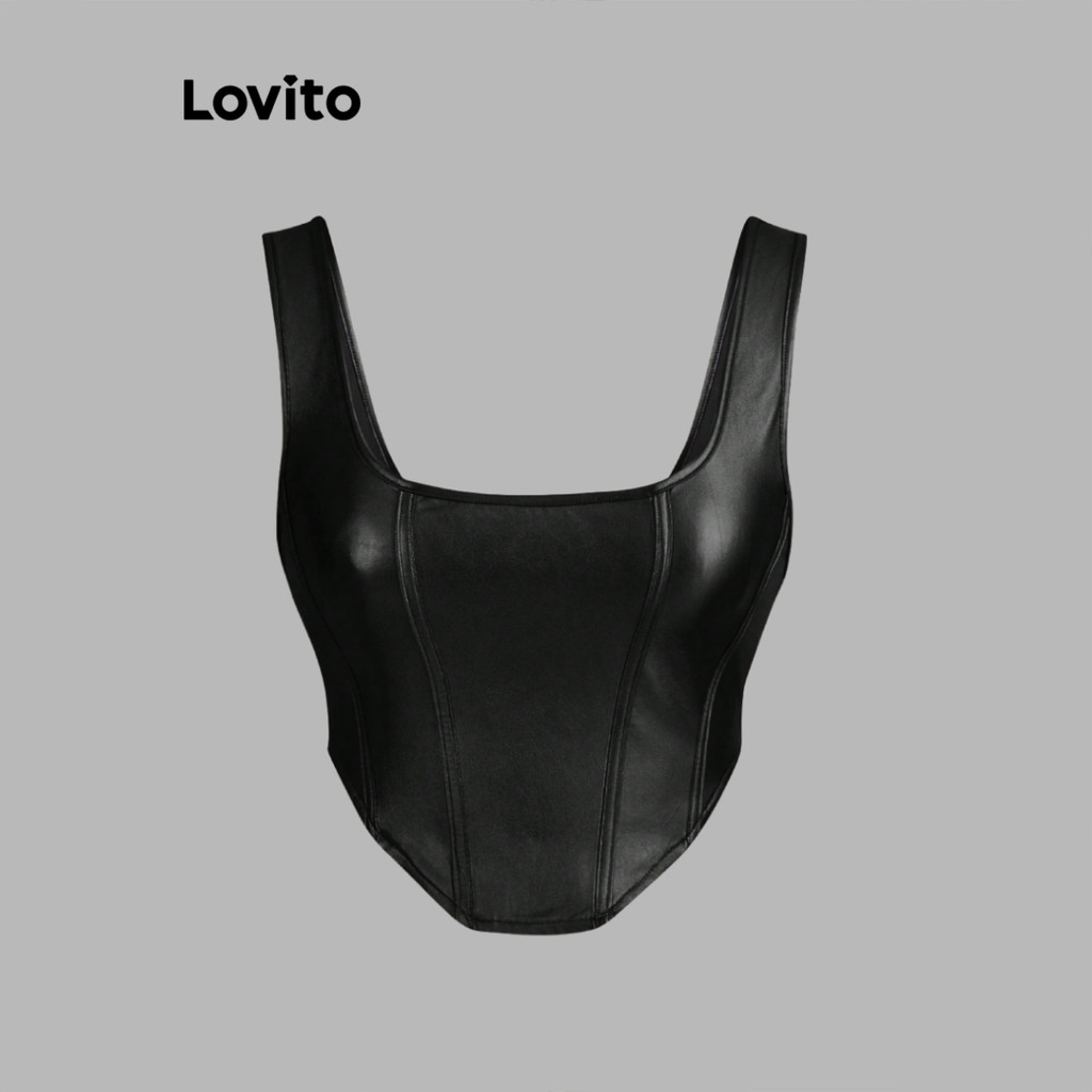 Lovito เสื้อกล้ามทรงลำลองสำหรับผู้หญิง L108ED024