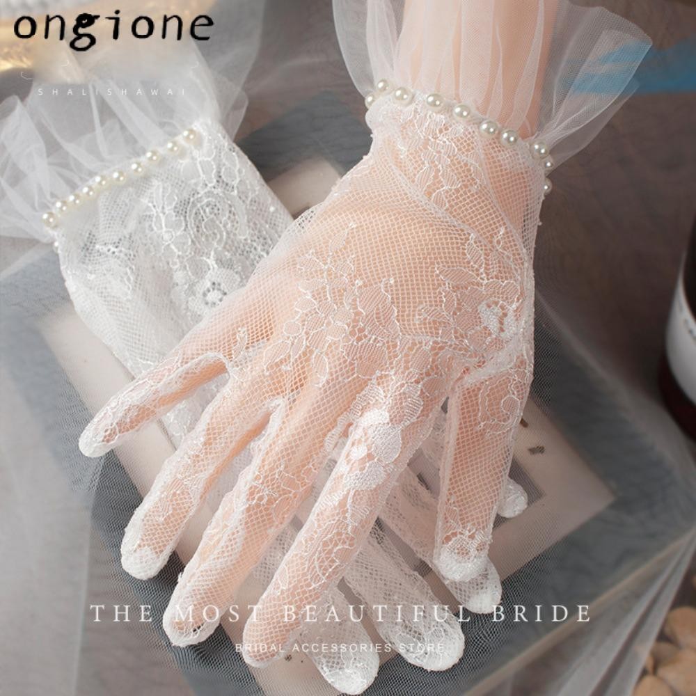ถุงมือลูกไม้ ONGIONE, Rhinestone Party Dress ถุงมือเจ้าสาวงานแต่งงาน, เสื้อผ้าหรูหราอุปกรณ์เสริมถุงมือสั้น Lady