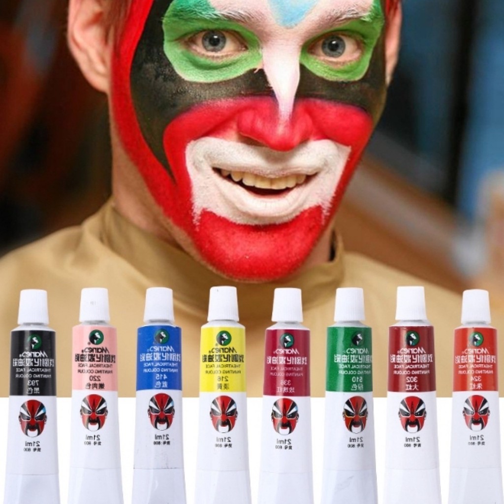 🔺 สีงิ้ว สีทาหน้า สีเพ้นท์หน้า พรางหน้า บอดี้เพ้นท์ กิจกรรมปาร์ตี้ ภาคสนาม ไร้สารพิษ ล้างออกง่าย เกรดพรีเมี่ยม 🔺