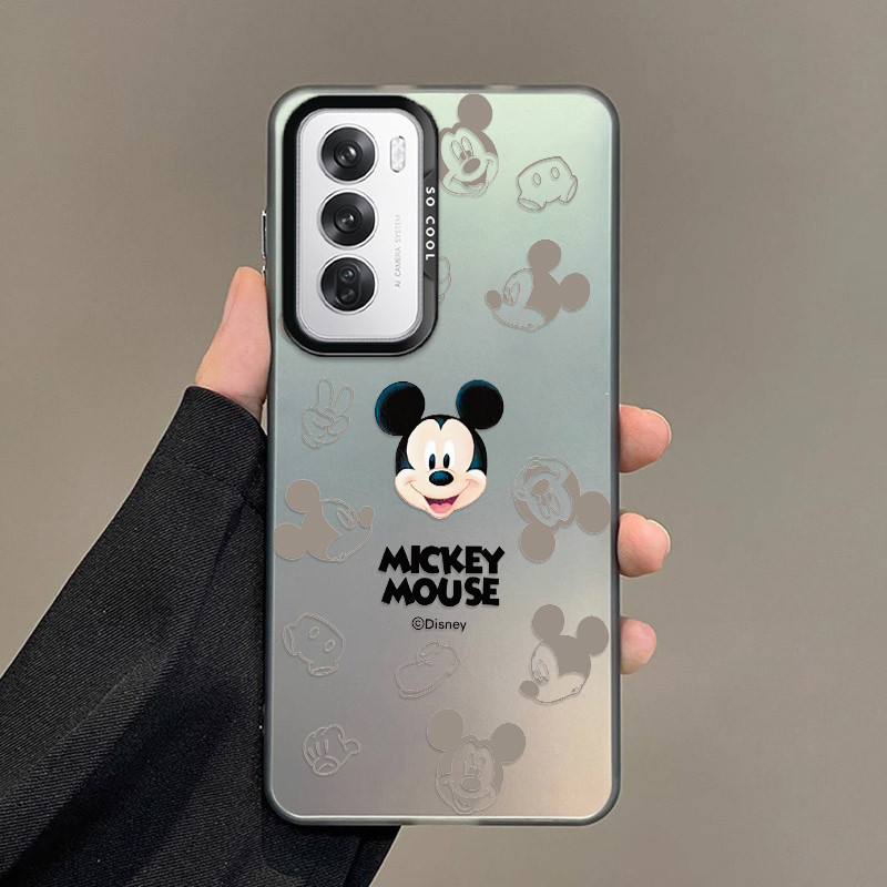 Vivo Y200 5G Y19S Frosted Silver Case Candy Color Casing Funny Mickey Cartoon Matte Back Cover