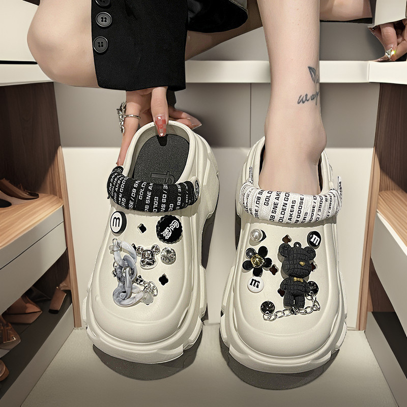 👟 สินค้าพร้อมส่ง COD | Sunny Vibe 2025 รองเท้าหัวโตผู้หญิง รุ่นเดียวกัน DIY ส้นสูง 7cm นุ่มสบาย พร้อ